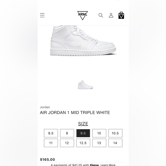 White air jordan 1 mid triple white - Picture 2 of 6